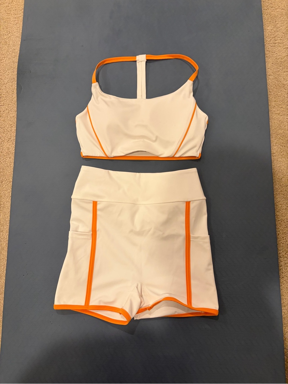 Fashion Nova Sun Sweats Elevate Sports Bra and Shorts Set
